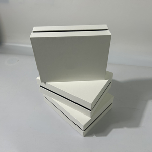 Biểu tượng tùy chỉnh màu Trắng cứng nhắc cứng tông Hộp Quà Tặng Matt cán và dập nổi tráng giấy nắp cơ sở cho bao bì trình bày - Product Image 3