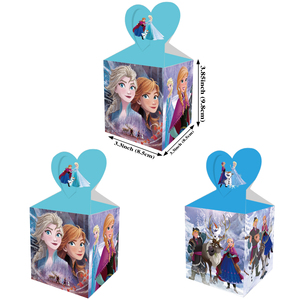 Nuevo diseño Personaliza la caja de regalo con mango impreso Niños Cumpleaños Baby shower Boda Evento Fiesta Favor Tema congelado Caja de dulces para chico - Product Image 1
