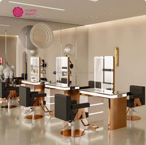 Yicheng Beauty 2024 Precio de descuento de fábrica espejo de maquillaje ligero salón peluquería muebles Barbero espejo de China - Product Image 6