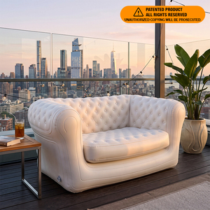 Luxury Double Person <strong>Inflatable</strong> Lounge Chair PVC Outdoor Foldable Chesterfield <strong>Inflatable</strong> <strong>Sofa</strong> - Product Image 1