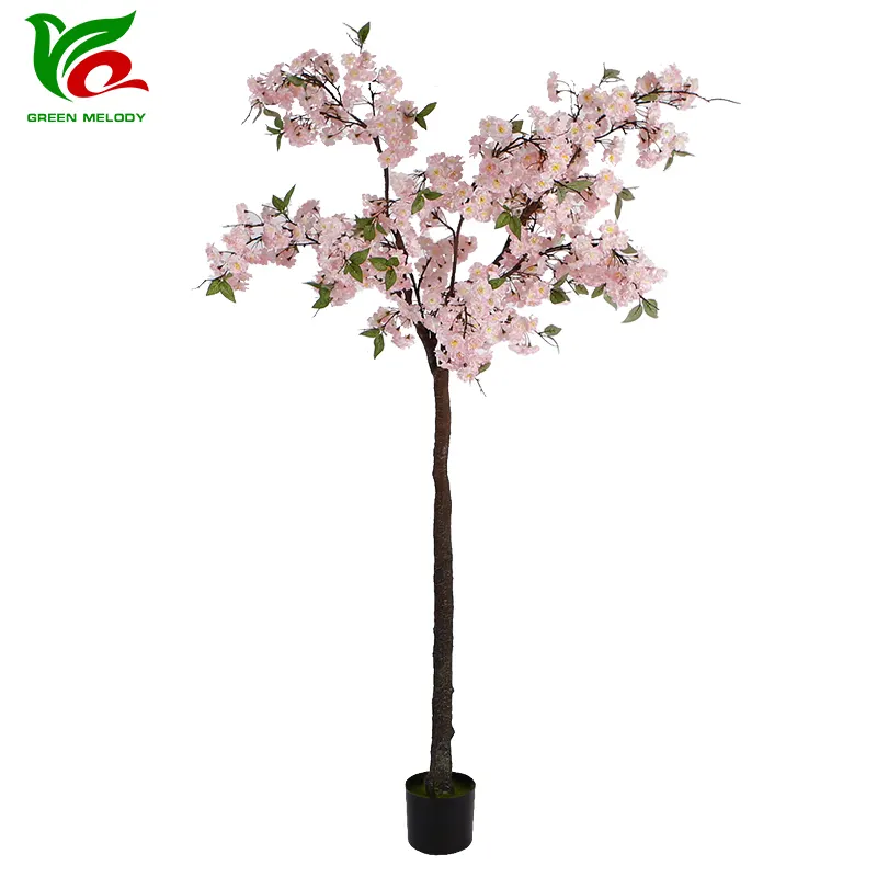 نباتات اصطناعية شجرة زهر الكرز الصناعي بطول 6 أقدام مع زهرة وردية بمظهر حقيقي للديكور المنزلي الداخلي لحفلات الزفاف