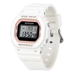 Reloj Deportivo de Lujo Sanda 393 con LED Electrónico Digital, Multifunción, Colorido, Cuadrado, para Estudiantes y Mujeres, con Alarma - Product Image 1