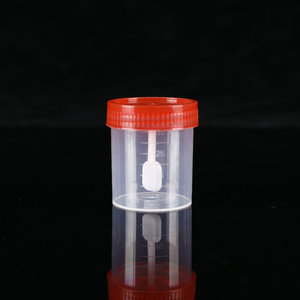 Vaso de plástico desechable de 120 ml con tapa de rosca para la recolección de orina y heces - Product Image 3