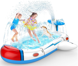 Piscina de Agua con Rociador para Niños, Piscina de PVC para Bebés, Piscina de Agua con Rociador para Niños de 1 a 3 Años - Product Image 1