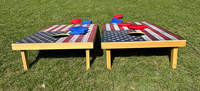 Articles les plus vendus Jeu de cornhole en bois Design drapeau américain Pin de Nouvelle-Zélande Durable Portable Couleur personnalisable Stable Extérieur