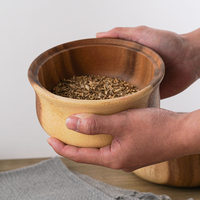 Bol de rangement pour fruits en bois d'acacia massif, artisanal et de qualité supérieure, avec couvercle, moulage intégré rétro, non toxique, écologique, plat de service pour