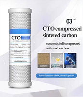 Élément filtrant en charbon actif comprimé pour l'élimination du chlore 5 µm CTO pour la filtration de l'eau résidentielle