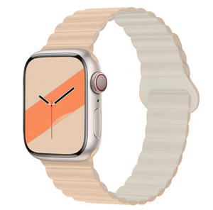 Bracelet de montre en silicone double couleur pour Apple Watch 6 7 <span class=keywords><strong>8</strong></span> 9 10 Bracelet de montre magnétique coloré pour iWatch - Product Image 5