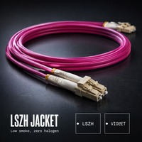 Cordon de raccordement LC duplex multimode OM4 violet LSZH 1 m 2 m 3 m pour centre de données