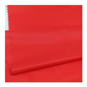 Red Nylon Tissue Fabric Stocklot Plain Table Cloths Crushed 190T Umbrella 380T Nylon Taffeta