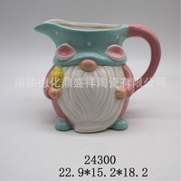 Cartoon-Osterhasen-Design Keksdose & Milchbecher Aufbewahrung Kreatives Handbemaltes Kunsthandwerk Dekoration Geschenk