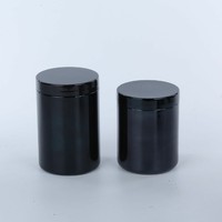 Conteneur de poudre givré et poli de 10oz Pot de puissance de Protien Pot de capsule en plastique noir vide