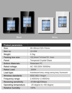 Homekit LCDタッチパネルスマートスイッチ4ギャングライト2ギャングWiFiカーテンスイッチランボン音声制御GOOGLE Alexa Siri 100-250V - Product Image 6