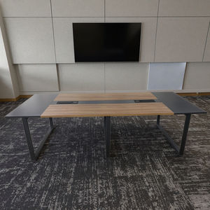 โต๊ะประชุมสำนักงานทรงสี่เหลี่ยมผืนผ้าทันสมัย ดีไซน์สีสันตัดกัน พร้อมระบบจัดการสายเคเบิล สำหรับห้องประชุมและสำนักงาน - Product Image 3