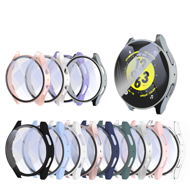 Factory Wholesale for Samsung Galaxy Watch 7 40mm 44mm PC+Glass TPU+Glass Hollow Electroplated Diamond Protective Case