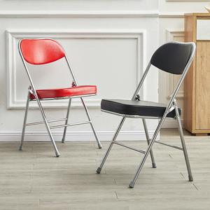 Chaise pliante avec siège en velours côtelé, structure métallique, pour la maison ou le bureau, design pliable - Product Image 2