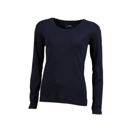 Ladies' Long-Sleeved Soft & Stretchy Cotton T-Shirt Comfortable Women's Blouses & Shirts