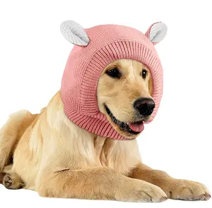 गर्म बिक्री हेलोवीन त्योहार पार्टी कुत्ते के कान Muffs शोर संरक्षण बुना हुआ टोपी गर्म बिल्ली कुत्ते के कान कवर शीतकालीन कुत्ता पालतू टोपी