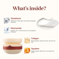 Crema Facial Aclarante y Blanqueadora Shediary con Glutatión, Niacinamida y Bakuchiol - ODM, Marca Privada, Estampado Dorado, Para Todo Tipo de Piel, 50 ml