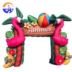 Accessoires de fête tropicales d'été, décorations hawaïennes, flamants roses, palmiers, arche <span class=keywords><strong>gonflable</strong></span> en tissu Oxford renforcé, unisexe - Product Image 6