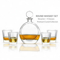 Carafe à whisky en verre plat de 700 ml, verre carré de 250 ml, carafe à liqueur transparente, ensemble cadeau de carafe à whisky bourbon, scotch, brandy