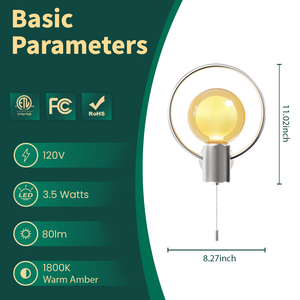 Applique murale LED moderne, double verre, ampoule E26 G125, chrome poli, <span class=keywords><strong>pour</strong></span> chambre et salon, éclairage décoratif – Direct Usine - Product Image 2