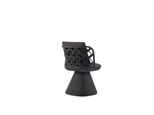 Silla de Comedor de Cuerda Tejida de Lujo Moderno, Silla de Diseño para <span class=keywords><strong>Restaurante</strong></span>, Sillón con Base Cónica Única para Hotel, Villa, Sala de Estar al Aire Libre - Product Image 4