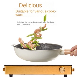 เตาอินฟราเรดเดี่ยว2200วัตต์เตาบาร์บีคิวไฟฟ้าแผ่นคริสตัลสีดำพร้อมที่จับตัวเครื่องสแตนเลสและปุ่มควบคุม - Product Image 3