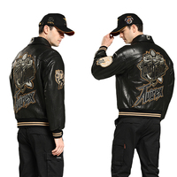 Veste en cuir Veste de moto pour hommes Veste en chenille