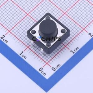 GT-TC152B-H070-L1 Tactile Switch Through hole-4P,12x12mm Switch Single Pole Single Throw Round Button 2.5N Through Hole - Product Image 1