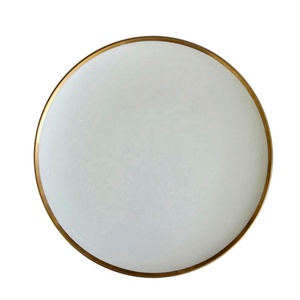 Nouvel arrivage d'ustensiles de cuisine ensemble d'assiettes de noël en céramique blanche simple bord doré vaisselle de mariage ensembles d'assiettes vaisselle - Product Image 2