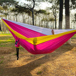 <span class=keywords><strong>Hamac</strong></span> portable d'extérieur en nylon, lit de camping, <span class=keywords><strong>hamac</strong></span> léger en tissu parachute avec sac de transport, pour la plage et la randonnée - Product Image 1