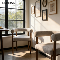 Chaises de salle à manger en tissu bouclé en laine d'agneau de luxe moderne pour café, restaurant, salle à manger, salon