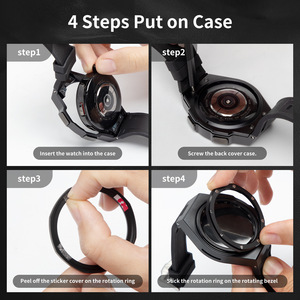 Kit de modification de luxe Bracelet de montre en silicone pour <span class=keywords><strong>Samsung</strong></span> Galaxy Watch Boîtier en acier inoxydable <span class=keywords><strong>43</strong></span>/47mm Bandes de cadre de lunette - Product Image 6