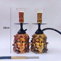Ensemble de chicha de luxe arabe avec boîte cadeau finition miroir, design en résine écologique et durable pour une utilisation en boîte de nuit