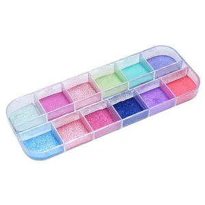 Polvo de Uñas con Efecto Cromo AB, 12 Compartimentos, Aurora, Sirena, Unicornio, Perla, Brillo Espejo - Product Image 3