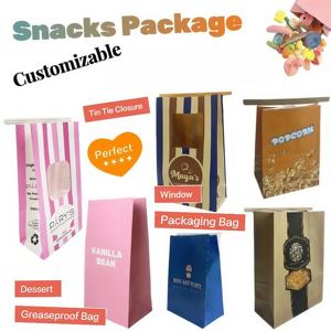 Bolsa de Papel Personalizada de Grado Alimenticio con Fondo Cuadrado para Pan, Donuts, Galletas, Postres, Resistente a la Humedad y al Aceite, Uso Industrial - Product Image 6
