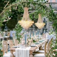 Lustre suspendu LED de luxe pour mariage et hôtel, design moderne, en cristal, haute luminosité, anti-éblouissement, pour événements et fêtes