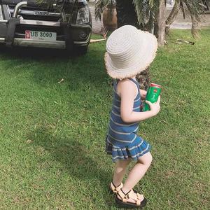 Child Star Circle Girls Dress Halter Sleeveless Breathable Striped Summer Outfit For Toddlers - Product Image 2