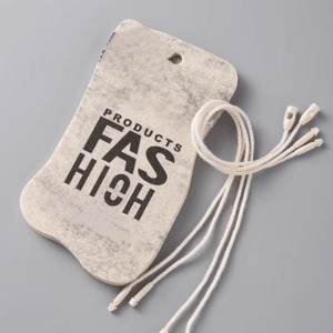Logo personnalisé de haute qualité étiquettes volantes de vêtements rétro coton et lin étiquette volante en jean pour hommes étiquette pivotante imprimée en forme recyclable - Product Image 1