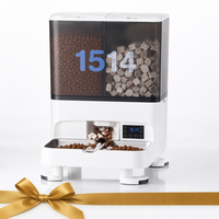 Distributeur automatique de nourriture pour chats et chiens, double bac extra large 15L, contrôle des portions programmé, couvercle à verrouillage pour une fraîcheur optimale, en ABS, vente en gros