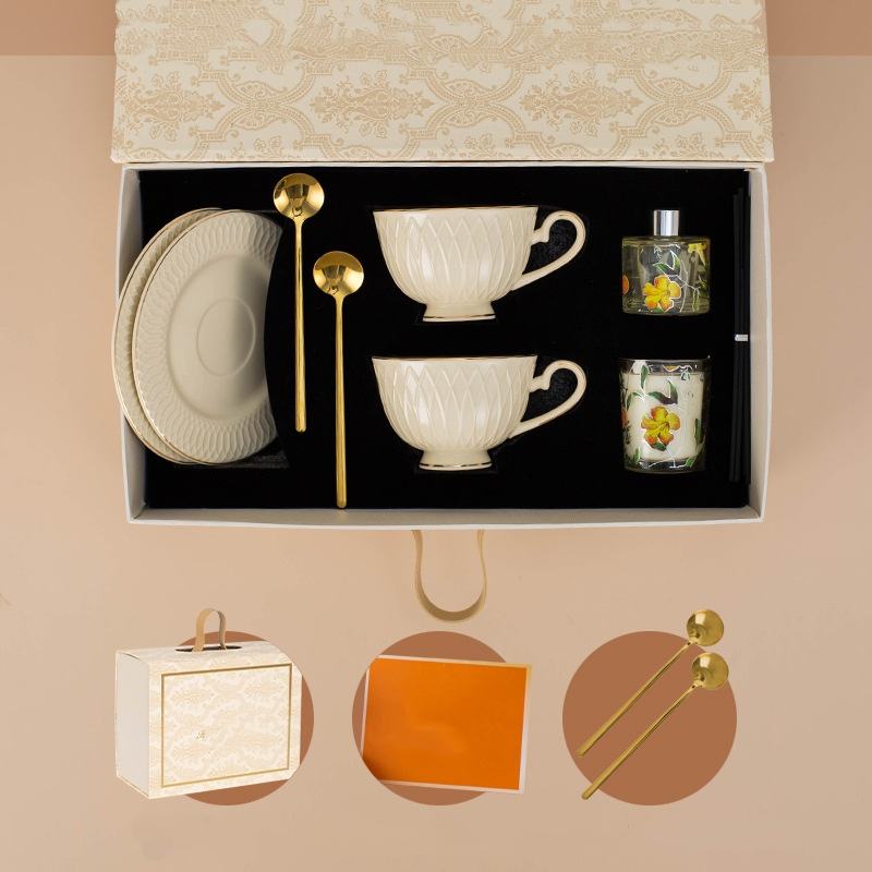 Double cup plate + spoon +aromatherapy (gift box)