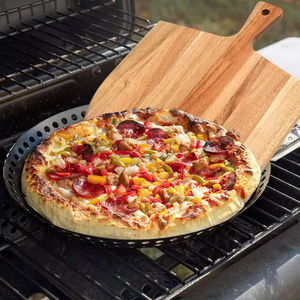 2024 New Style Customized Acacia <b>Wood</b> Pizza Peel Serving <b>Board</b> with Handle for Fruit <b>Cake</b> Pizza - Product Image 3