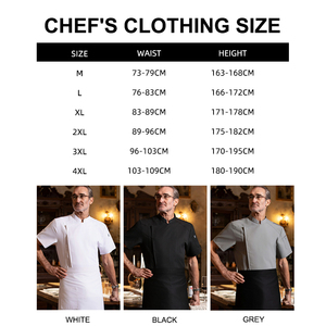 Restaurants haut de gamme 2025 été nouveau Chef uniforme boulangerie travail vêtements à manches courtes respirant <span class=keywords><strong>blanc</strong></span> Chef uniforme - Product Image 5