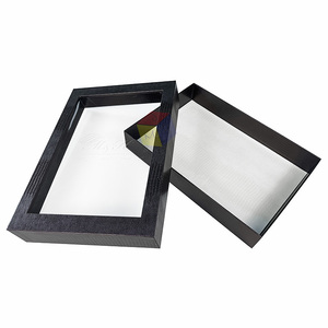 Tùy Chỉnh Sang Trọng Hộp Áo Sơ Mi Từ Đóng Cửa Màu Đen Cứng Nhắc Các Tông Có Thể Gập Lại Bao Bì Cho Nam Giới Trang Phục Quà Tặng Cao Cấp Cửa Sổ Màu Trắng Nắp - Product Image 5