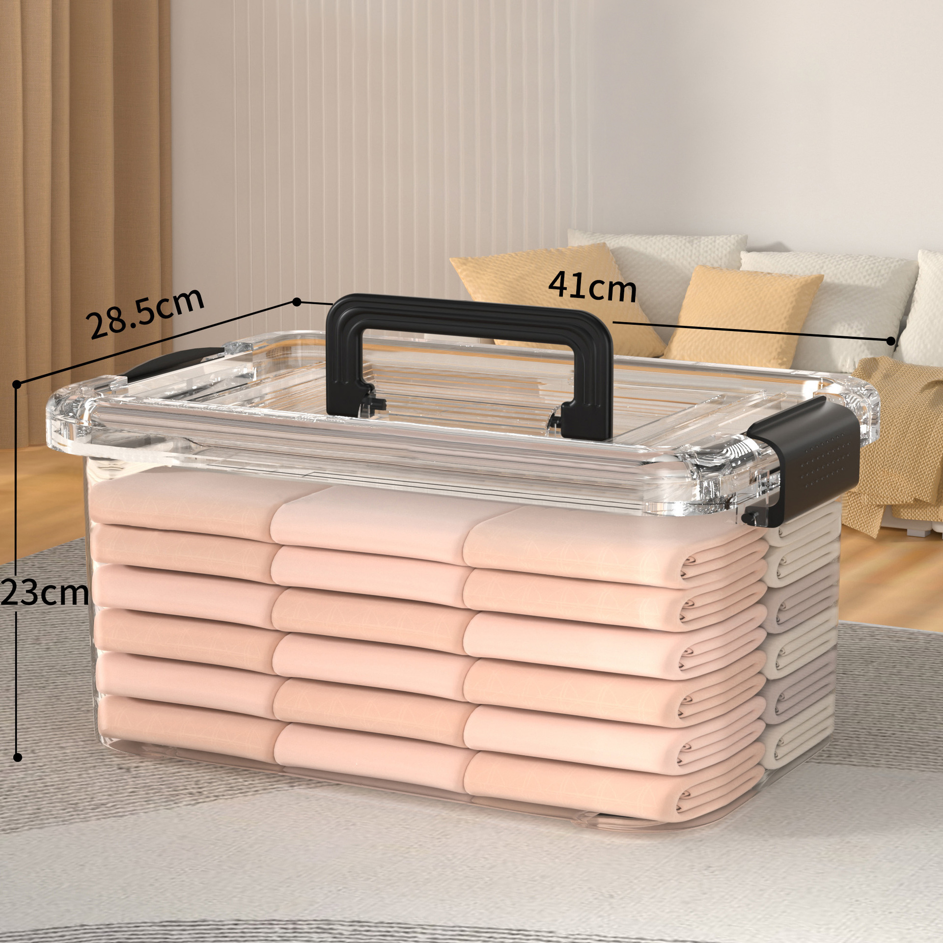 Transparent wide handle 21L 42.5*29*24cm