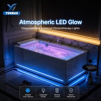 Baignoire de massage rectangulaire portable autoportante avec hydromassage et massage à bulles d'air pour appartement, hôtel, villa