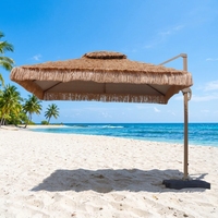 Parasol de style Tiki hawaïen en chaume de couleur naturelle, directement de l'usine, pour plage, patio, jardin, piscine, cour, hôtel, parc, bar