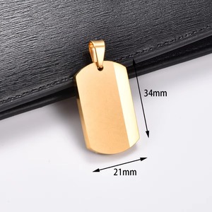 Collier pendentif plaque d'identité punk en acier inoxydable pour femmes et hommes, breloques carrées robustes, chaîne en métal, accessoire de bijoux nominatif - Product Image 2