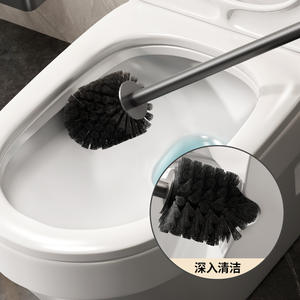 Support de brosse de toilette minimaliste rectangulaire, couleur gris fusil, à fixer au mur, facile à nettoyer, outil de nettoyage pour toilettes - Product Image 3